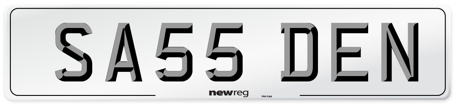 SA55 DEN Number Plate from New Reg